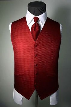 Brand  Luxury Venetian Pattern Tuxedo Vest & Necktie Classic Formal Vest With Ties, Fitted Suits With Ties For Black-tie Events, Elegant Formal Vest With Ties, Elegant Black Tie Vest, Elegant Sleeveless Vest For Black Tie Events, Elegant Sleeveless Vest For Black Tie, Classic Fitted Vest With Ties, Fitted Sleeveless Vest With Ties, Elegant Fitted Red Vest