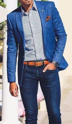 Blazer With Jeans Men, Men Casual Blazer, Mens Designer Blazers, Wearing Outfits, Blazer Outfits Casual