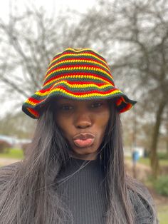 This is a handmade crochet reggae summer hat perfect for the summer to protect you away from the sun will still looking outstanding and amazing.  Purchase from store today. Only available in this color.  Free delivery within the Uk Worldwide shipping  Feel free to send a message for enquiries Multicolor Brimmed Crochet Hat For Outdoor, Multicolor Crochet Hat For Outdoor, Multicolor Crochet Hat With Curved Brim For Outdoor, Adjustable Multicolor Crochet Hat For Outdoor, Outdoor Yarn Crochet Bucket Hat, Outdoor Crochet Bucket Hat, Outdoor Crochet Yarn Bucket Hat, Multicolor Crochet Outdoor Hat, Hand Knitted Sun Hat For The Beach