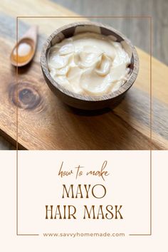 This simple yet effective hair mask not only holds the amazing moisturizing benefits of mayonnaise, but we've also added yogurt for extra hydration and shine, natural sweet honey for scalp health, and rosemary essential oil for strong hair growth. Perfect for a quick, at-home treatment, this blend is designed to leave your hair feeling soft, hydrated, and revitalized. Mayo In Hair, Mayo For Hair, Mayo Hair Mask, How To Make Mayo, Rosemary Essential Oil