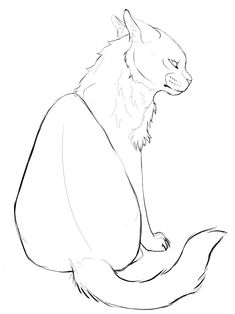 a drawing of a lion sitting down