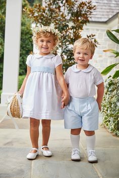 Classic Wedding Short Set | Over The Moon Preppy Girl Outfits, Boys Boutique Clothing, Bow Sash, Preppy Girls, Bridal Handbags, Hand Smock, Flower Boys, Southern Wedding, Classic Wedding