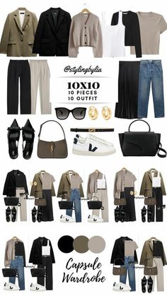 Autumn Capsule Wardrobe, Minimalist Wardrobe Capsule, Capsule Wardrobe Casual, Capsule Wardrobe Women, Neutral Capsule Wardrobe, Mode Tips, Capsule Wardrobe Outfits, Fashion Capsule Wardrobe, Classic Style Outfits