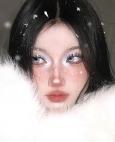 Asian Makeup Style, Layout Makeup, Cold Makeup, Frozen Makeup, Makeup Content, Ulzzang Makeup Tutorial, Makeup Layout, Xmas Makeup