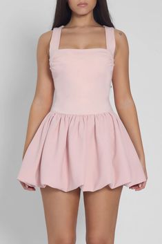 Bisou Bubble Knit Mini Dress - Pink | LEAU Baby Pink Mini Dress, Pink Bubble Dress, Mink Dress, High Waist Long Skirt, Bubble Style, Long Skirt Outfits, Pink Mini Dress, Pink Bodycon Dresses, Bodycon Floral Dress