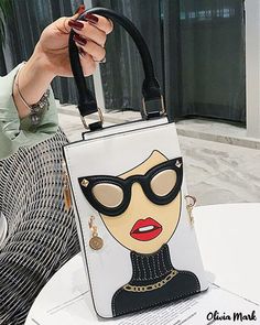 Olivia Mark – WoHumorous Face Top Handle Satchel Bag Funny Lady, Lady Face, White Shoulder Bags, Chic Type, Girls Handbags, Evening Handbag, Cross Bag, Women Humor, Small Crossbody Bag