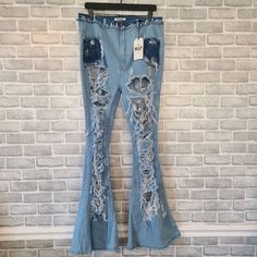 Map Curvy Flare Distressed Denim Jeans 1xl Nwt 1 Poshmark1 Relaxed Fit Blue Ripped Flare Jeans, Relaxed Fit Ripped Blue Flare Jeans, Ripped Blue Flare Jeans For Fall, Blue Ripped Flare Jeans For Fall, Summer Ripped Washed Blue Flare Jeans, Blue Distressed Flare Jeans For Spring, Distressed Denim Jeans, Distressed Denim, Flare Jeans