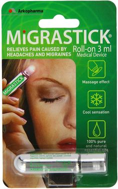 Arkopharma Headaches and Migraines Pain Relief Migrastick Roll On is A blend of essential oils to help relieve pain ✔ A classified medical device ✔ All natural, safe and effective roll on ✔ For migraines and headaches roll on stick ✔ Migrastick is an easy-to-use roll-on remedy for the relief of headache, migraine, stress and tension. It is so compact it will fit in your pocket or handbag so you can banish headaches whenever you are. Migrastick is 100 percent natural, containing the essential oil Migraine Pain, Mint Oil, Medical Terms, Migraine Headaches, Goji Berries, Alternative Medicine, Essential Oils Aromatherapy, Migraine