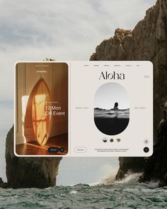 an image of the website for aloha is displayed in front of some rocks