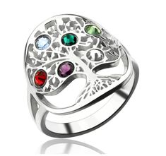 Elevate your family celebrations with our Custom Family Tree Birthstone Ring. This exquisite piece is the perfect gift for mothers and grandmothers, symbolizing the unique bond that holds your family together. Personalized with birthstones representing each loved one, this ring is a heartfelt reminder of love and unity. Crafted with care, it's a beautiful way to show appreciation and make any occasion special. Celebrate your family's connection with this timeless keepsake. Item specifics: Style: Ring With Birthstones, Birthstones Ring, Birthstone Ring Mothers, Tree Of Life Ring, Mothers Day Rings, Grandmother Jewelry, Custom Family Tree, Personalised Family Tree, Family Rings