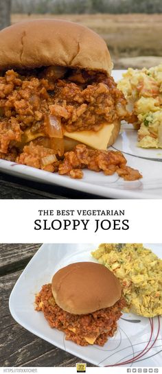 the best vegetarian sloppy joes recipe is on this plate and it's ready to be eaten