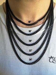 "5MM Black Chain, Miami Cuban Link Chain, Black Cuban Link Necklace, Stainless Steel, Cuban Curb Chain Necklace, Cuban Necklace Men An excellent gift for your loved one. The chains are primarily made from 316L stainless steel (high quality). Our customers have been very pleased with these products, so we hope we can also please you. We have taken the liberty of providing a full breakdown description (below) for you to review. We are looking forward to sending you your perfect chain! Thank you! - Black Chain Necklace, Rose Gold Chain Necklace, Cuban Necklace, Cuban Link Necklace, Miami Cuban Link Chain, Miami Cuban Link, Necklace Men, Mens Chain Necklace, Miami Cuban