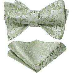 It Is A Self-Tied Bowtie (You Have To Tie It Yourself). The Self Tie Bow Tie Can Make You Look Attractive And Individuality Which Pre-Tied Bow Tie Is Lacks Of. The Natural Form Is Charming And Vivid When You Tie It Up. Bowties : 4.3 X 2.7 Inches(11.0 X 6.8 Cm); For Neck Size(Adjustable): 13-18.5 Inches(32-42.5 Cm); Total Length: 39.4 Inch(100 Cm); Handkerchief Size: 10 X 10 Inches(25 X 25 Cm); Crafts: Paisley Floral Jacquard Woven Bow Tie. We Focus On Bowties For Many Years, Innovative Design, C Wedding Party Dinner, Bowties Men's, Floral Bow Tie, Tie Bow Tie, Light Green Color, Pre Tied Bow Tie, Bow Tie Set, Party Dinner, Natural Form