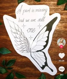 a sticker with the words, a part is missing but we are still one