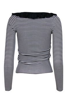 Stay comfy and classy in this Valentino Black & White Stripe Ribbed Knit with a flirty ruffle neckline! The silk blend fabric is soft and cozy, perfect for days when you want to feel posh and put-together in an effortless kind of way. Size M Made in Italy 100% Silk Unlined Pullover Ruffle neckline Long sleeves Bust 24" Waist 20" Shoulder to hem 25" Sleeve length 26" Luxury Collared Top With Striped Cuffs, Luxury Black Sweater With Contrast Stripes, Luxury Long Sleeve Sweater With Contrast Stripes, Luxury Striped V-neck Top, Chic Long-sleeve Tops With Striped Cuffs, Valentino Black, Buy Shoes Online, Couture Runway, Sweater Weather