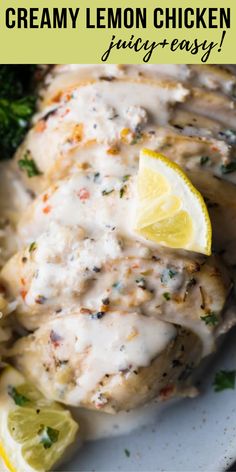 Instant Pot creamy lemon chicken breasts get a restaurant- quality dinner on the table in under 30 minutes! Juicy chicken breasts are smothered in a creamy lemon parmesan cream sauce. Low carb and gluten-free.