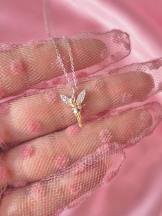 Fairy Style Silver Jewelry For Gift, Fairycore Sterling Silver Jewelry Gift, Fairycore Sterling Silver Jewelry For Gifts, Fairycore Jewelry As A Gift, Feminine Necklace, Fairy Necklace, Pretty Gift, Necklace Dainty, Girly Jewelry