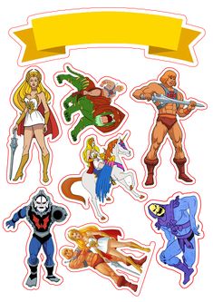 an image of stickers with cartoon characters