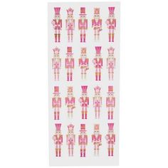 the pink and white wallpaper has an image of a nutcrackers pattern on it