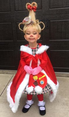 Cindy Lou grinch Halloween Coustumes, Baby Kostüm, Cindy Lou Who, Diy Kostüm, Cindy Lou, Fantasias Halloween, Family Halloween Costumes, Cute Halloween Costumes, Cute Costumes