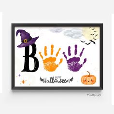 halloween handprints with the letter b on them