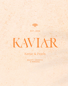 the front cover of kaviar's book, featuring an orange and white image