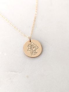 "This magnolia flower necklace has been carefully crafted of solid sterling silver or 14k gold fill. Charm measures 5/8\" (16mm) and includes a cable chain in your choice of length (16\"-20\"). Material and chain length can be selected from the drop down menu at checkout. Each piece is made to order and hand stamped using special metal tools.  For more designs please visit my shop http://www.thestampedlife.etsy.com" Magnolia Jewelry, In Remembrance Of Me, Star Chain, Metal Tools, Magnolia Flower, Flower Necklace, Sterling Silver Charm, Cable Chain, Chain Lengths