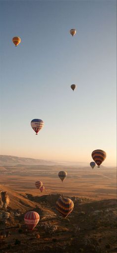 many hot air balloons flying in the sky