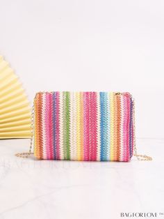 BagForLove - Chic Chain Straw Bag with Twist Lock and Color Block Design Product Description Color Multicolor Type Straw Bag Bag Size Small Strap Type Chain Pattern Type Striped Style Vacation Material PP Size Chart INCH CM Strap Length Bag Length Bag Width Bag Height 46.5 inch 8.5 inch 2 inch 5.7 inch Strap Length Bag Length Bag Width Bag Height 118 cm 21.5 cm 5 cm 14.5 cm Details Pictures Similar Products h2 { text-align: center; } /* æ¢è¡ */ li{ white-space: normal; word-break: break-all; w Trendy Multicolor Crossbody Clutch, Chic Multicolor Mobile Phone Bag, Trendy Beach Bag With Chain Strap, Beach Crossbody Bag With Chain Strap, Multicolor Clutch With Mobile Phone Bag, Summer Rectangular Clutch With Chain Strap, Trendy Multicolor Clutch Bag, Vacation Crossbody Bag With Chain Strap, Multicolor Clutch Mobile Phone Bag