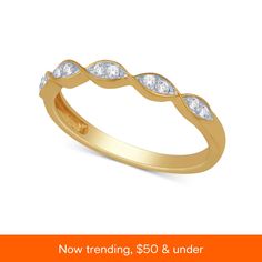 in stock Stackable Bands, Scalloped Edge, Diamond Bands, Jewelry Rings, Fine Jewelry, Buy Online, Yellow Gold, Band, Yellow