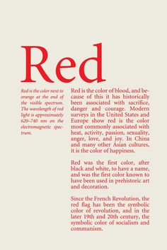 red is the color of blood, and be strange at the end of this it has historicality