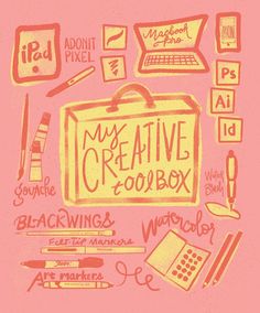 an image of a box with writing on it and other items around it that include pens, pencils, markers, scissors