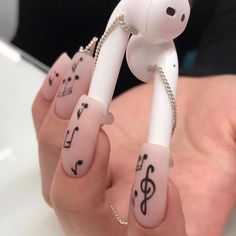 Airpod Nails Mac Nails, Manicured Nails, Kiss Nails, Trendy Nail Design