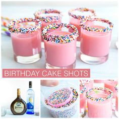 the birthday cake shots have sprinkles on them