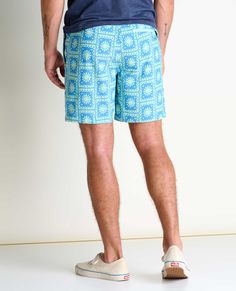 We’re taking your favorite water-friendly shorts and kicking them up a notch. A durable blend of organic cotton and recycled polyester meet features like hand pockets and secure back zip for shorts that go from paddleboarding to painting the town. Relaxed Fit Cotton Bermuda Shorts For Outdoor, Cotton Shorts For Summer Outdoor Activities, Cotton Bottoms With Elastic Waistband For Warm Weather, Summer Cotton Bottoms For Outdoor, Blue Bottoms For Warm Weather With Short Length, Cotton Bermuda Swim Trunks For Summer, Blue Shorts For Warm Weather, Relaxed Fit Cotton Bottoms For Warm Weather, Relaxed Fit Cotton Shorts For Warm Weather