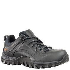 This lower-profile work shoe is packed with features, including a rugged leather upper, steel-toe protection, cushioned midsoles, and slip- and oil-resistant outsoles for better traction on all surfaces. | Timberland Men's Mudsill Steel Toe Work Boot Black, Size Medium Rugged Shock Resistant Work Boots, Outdoor Work Boots With Steel Toe And Slip-on Design, Outdoor Slip-on Work Boots With Steel Toe, Leather Work Boots For Outdoor Work, Shock Resistant, Leather Work Boots Shock Resistant For Outdoor Work, Shock Resistant Leather Work Boots For Outdoor, Industrial Leather Work Boots With Steel Toe, Shock Resistant Leather Waterproof Boots For Safety, Low-top Work Boots With Reinforced Toe For Outdoor Activities