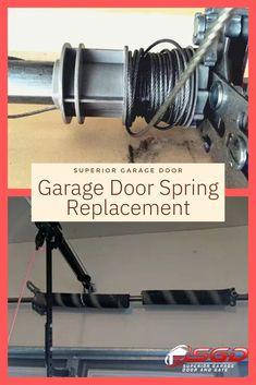 the garage door spring is being replaced