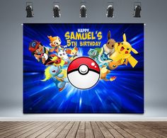 an image of a pokemon birthday party backdrop