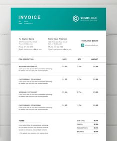 Printable Invoice Template for Microsoft Word. AI, EPS, PSD, DOCX. A4 Size with (0.25") Bleed. CMYK, 300 DPI. Invoice Template Word, Printable Invoice, Microsoft Word Templates, Template Word, Word Design, Invoice Template, Word Template, Microsoft Word, A4 Size