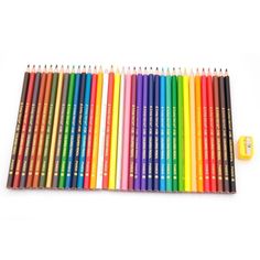 the rainbow colored pencils are lined up together