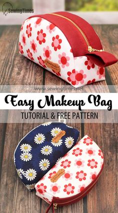 the easy make up bag sewing pattern is perfect for beginners