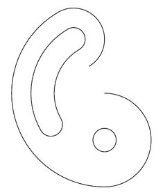 the letter s is shown in black and white with an oval shape on it's side