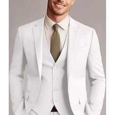 a man wearing a white suit and tie