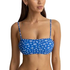 Elodie Floral Reversible Bandeau Bikini Top - Women's Tropical Bandeau Swimwear With Floral Print, Beachy Bandeau Swimwear With Built-in Bra, Adjustable Floral Print Tie-side Swimwear, Adjustable Floral Print Swimwear With Tie-side Bottom, Floral Print Stretch Swimwear With Tie-side Bottom, Surfing Swimwear, Top Women, Womens Swimwear, Womens Tops