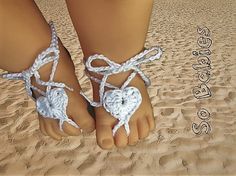 This listing is for the purchase of the INSTANT DOWNLOAD PATTERN for the Heart Barefoot Sandals only, NOT the actual finished item. The Heart Barefoot sandals are crochet in one piece and you can work them up very quickly. Patterns include sizing for Preemie/Newborn, and 6-12 month.  Patterns are written in English only. Skill Level: Easy Before you begin, you will need: Crochet Thread Size 3 - about 30-32 feet. Crochet Hook F-5 [3.75 mm] You also can purchase the Satin Roses/Flowers in my Etsy Baby Sandals Crochet, Crochet Baby Sandals Pattern, Barefoot Sandals Crochet Pattern, Crochet Cuffs, Summer Accessories Beach, Barefoot Sandals Baby, Crochet Barefoot Sandals, Crochet Baby Sandals, Crochet Sandals