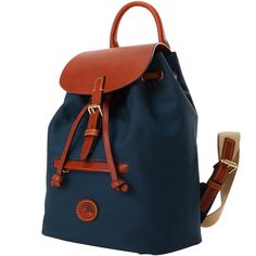 Durable and Chic  Crafted from durable-chic nylon that's virtually maintence-free, this backpack is ready for adventure wherever you go. Monogram Pendant, Tan Cowhide, Credit Card Wallet, Navy Fashion, Dooney And Bourke, Dooney & Bourke, Nylon Bag, Casual Bags, Dooney Bourke