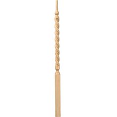 a tall wooden pole with a long, twisted design on the top and bottom end