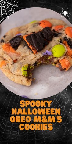 an advertisement for halloween cookies on a plate