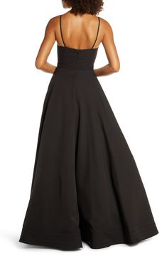 Mac Duggal V-Neck Crepe Ballgown | Nordstrom Simple Prom Dress Modest, Ballgown Skirt, Ball Skirt, Aesthetic Dress, Simple Prom Dress, Crepe Gown, Cheap Dresses Online, Prom Dresses Modest, Ball Gown Skirt