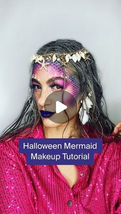 Fishnet Makeup Mermaid, Creepy Mermaid Costume, Dead Mermaid Makeup, Dark Siren Makeup, Easy Mermaid Makeup, Easy Mermaid Costume, Mermaid Hair Tutorial, Halloween Mermaid Makeup, Dark Mermaid Makeup